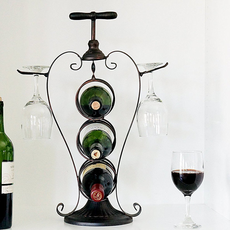 Welland Industries LLC 3 Bottle Tabletop Wine Rack & Reviews Wayfair